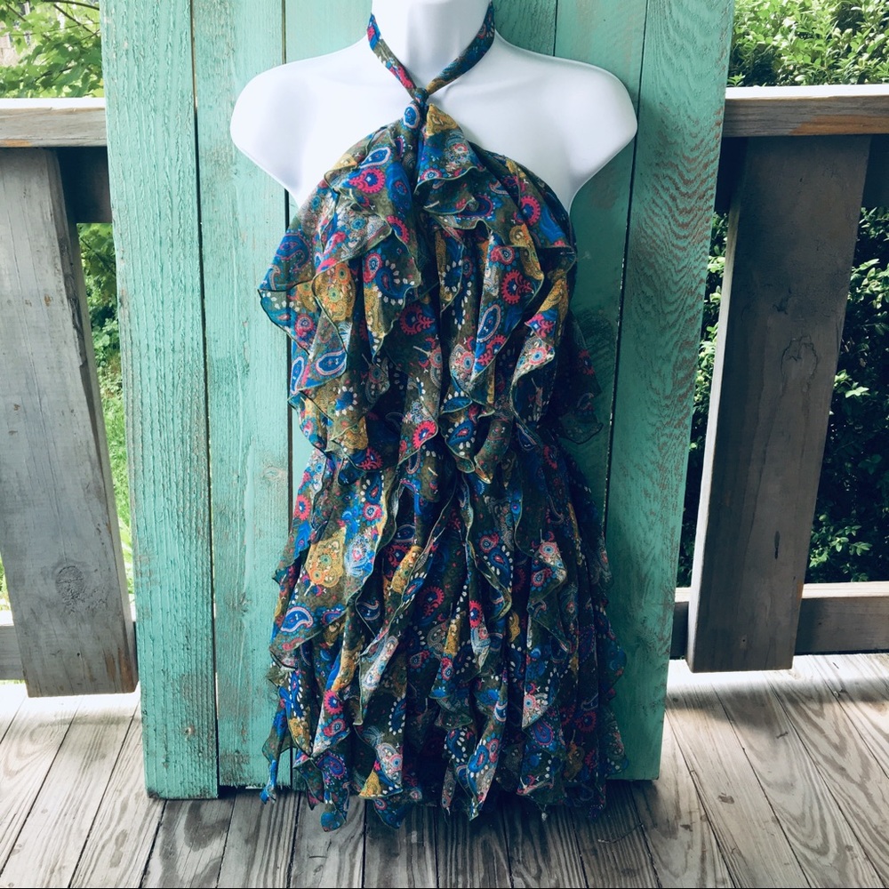 Princess Vera Wang ruffle halter dress